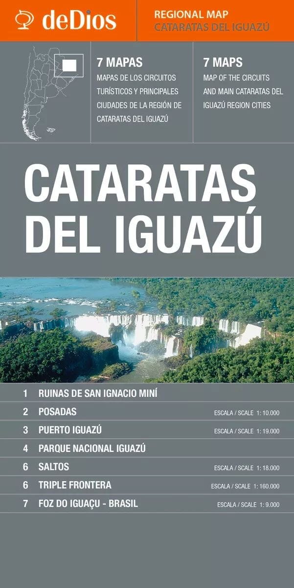 Cataratas Del Iguazu, Argentine et Brésil | deDios carte routière DeDios
