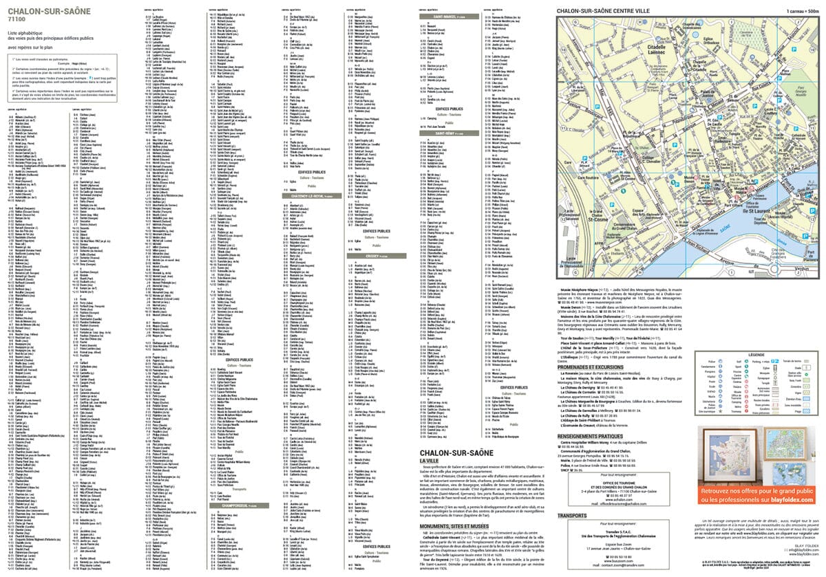 Chalon-sur-Saône, Saône-et-Loire - Plan de ville | Blay Foldex plan de ville Blay Foldex