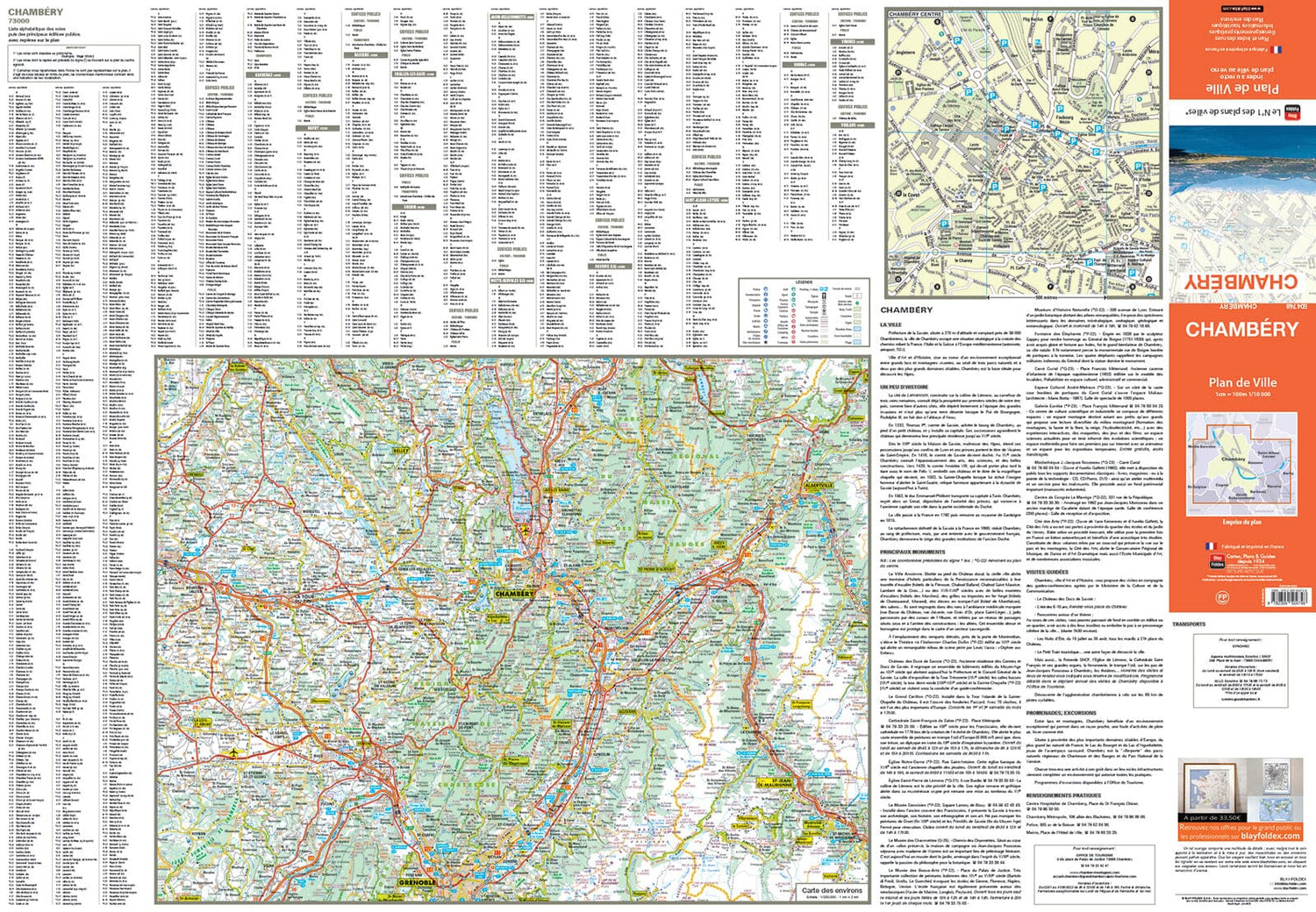 Chambéry, Savoie - Plan de ville | Blay Foldex plan de ville Blay Foldex