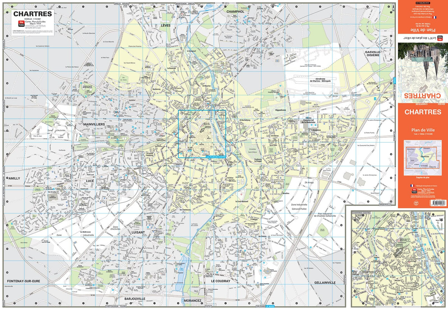 Chartres, Eure-et-Loir - Plan de ville | Blay Foldex plan de ville Blay Foldex