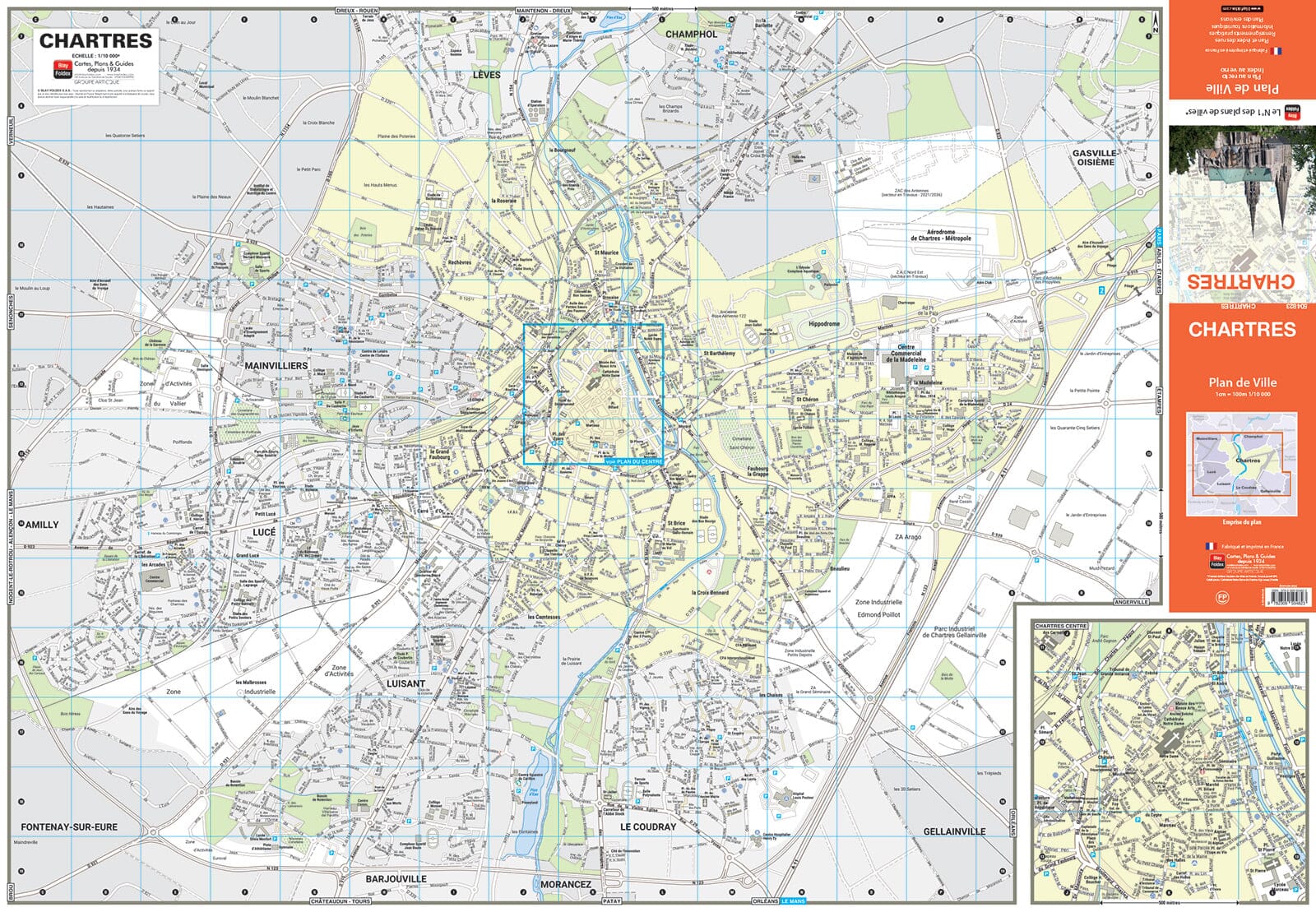 Chartres, Eure-et-Loir - Plan de ville | Blay Foldex plan de ville Blay Foldex