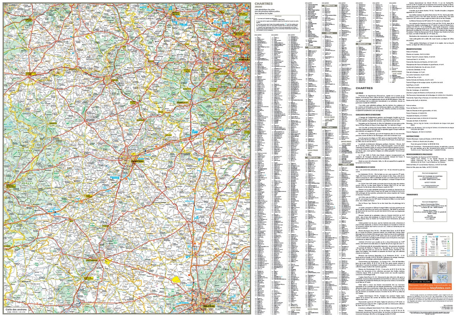 Chartres, Eure-et-Loir - Plan de ville | Blay Foldex plan de ville Blay Foldex
