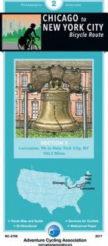 Chicago to New York City - Bicycle Route, Philadelphia Alternate #2 | Adventure Cycling Association carte cycliste Adventure Cycling Association