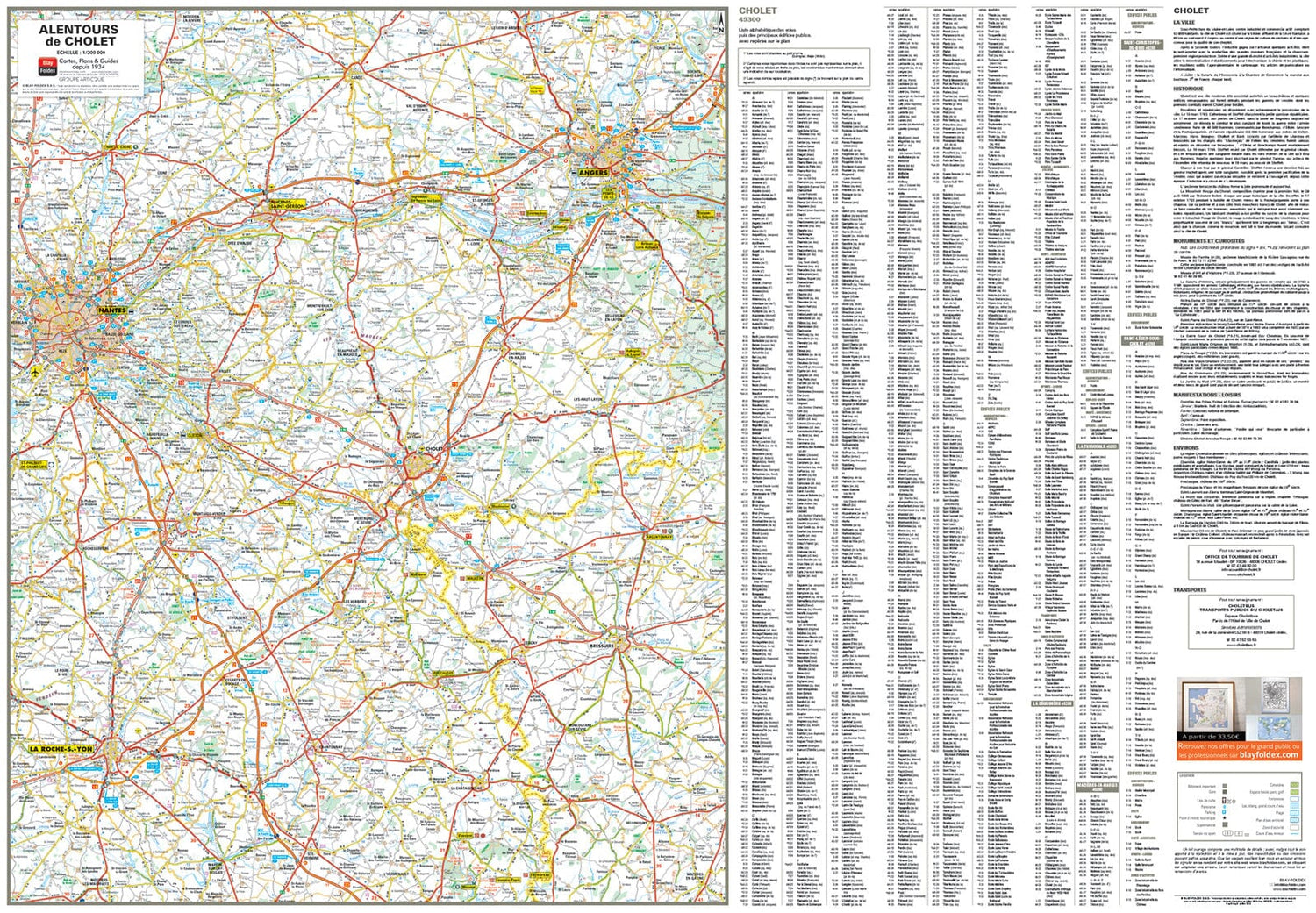 Cholet, Maine-et-Loire - Plan de ville | Blay Foldex plan de ville Blay Foldex