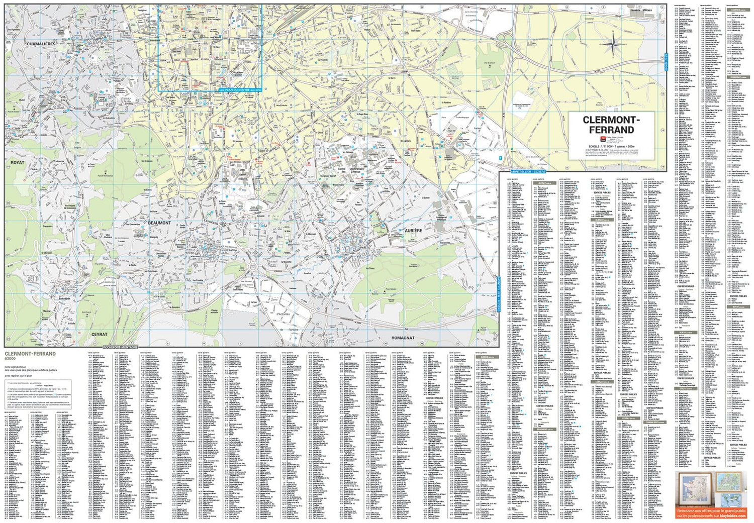 Clermont-Ferrand, Puy-de-Dôme - Plan de ville | Blay Foldex plan de ville Blay Foldex