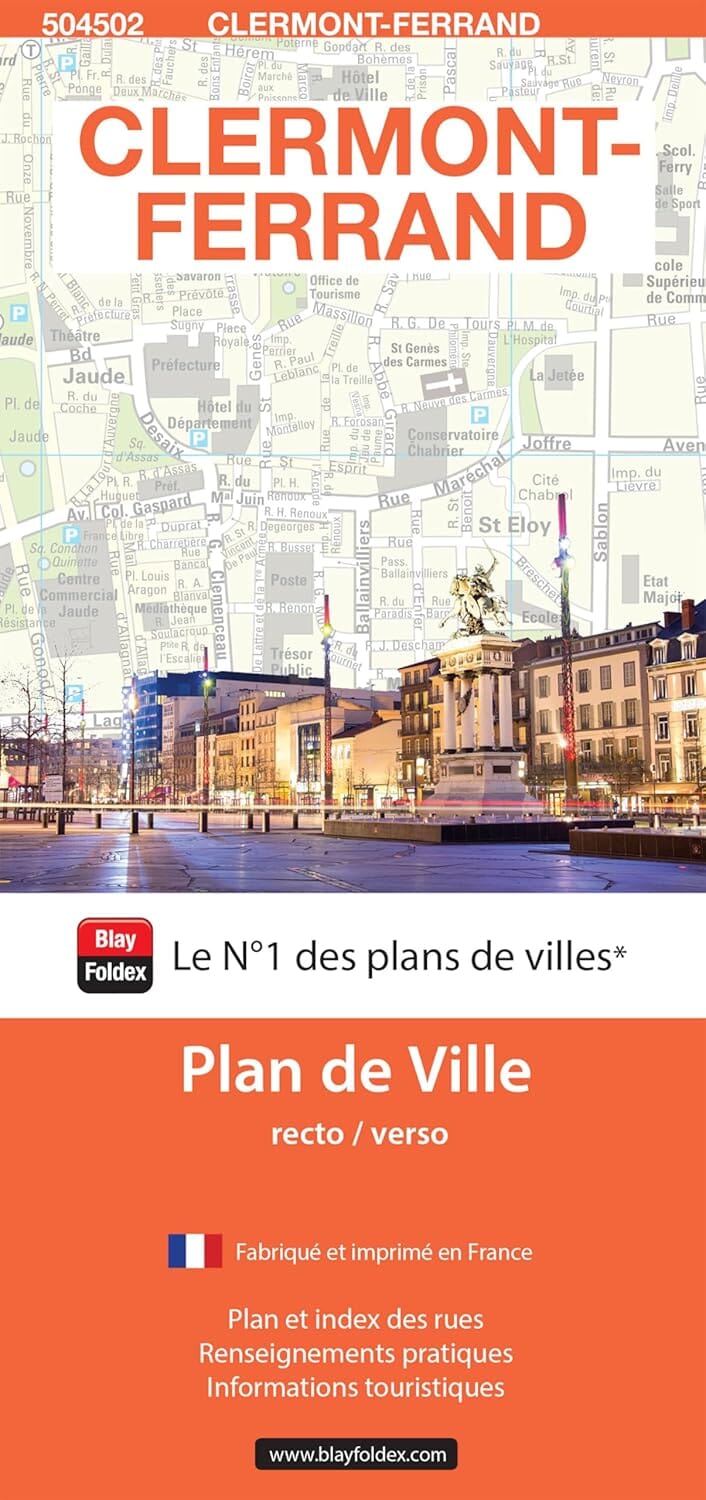 Clermont-Ferrand, Puy-de-Dôme - Plan de ville | Blay Foldex plan de ville Blay Foldex