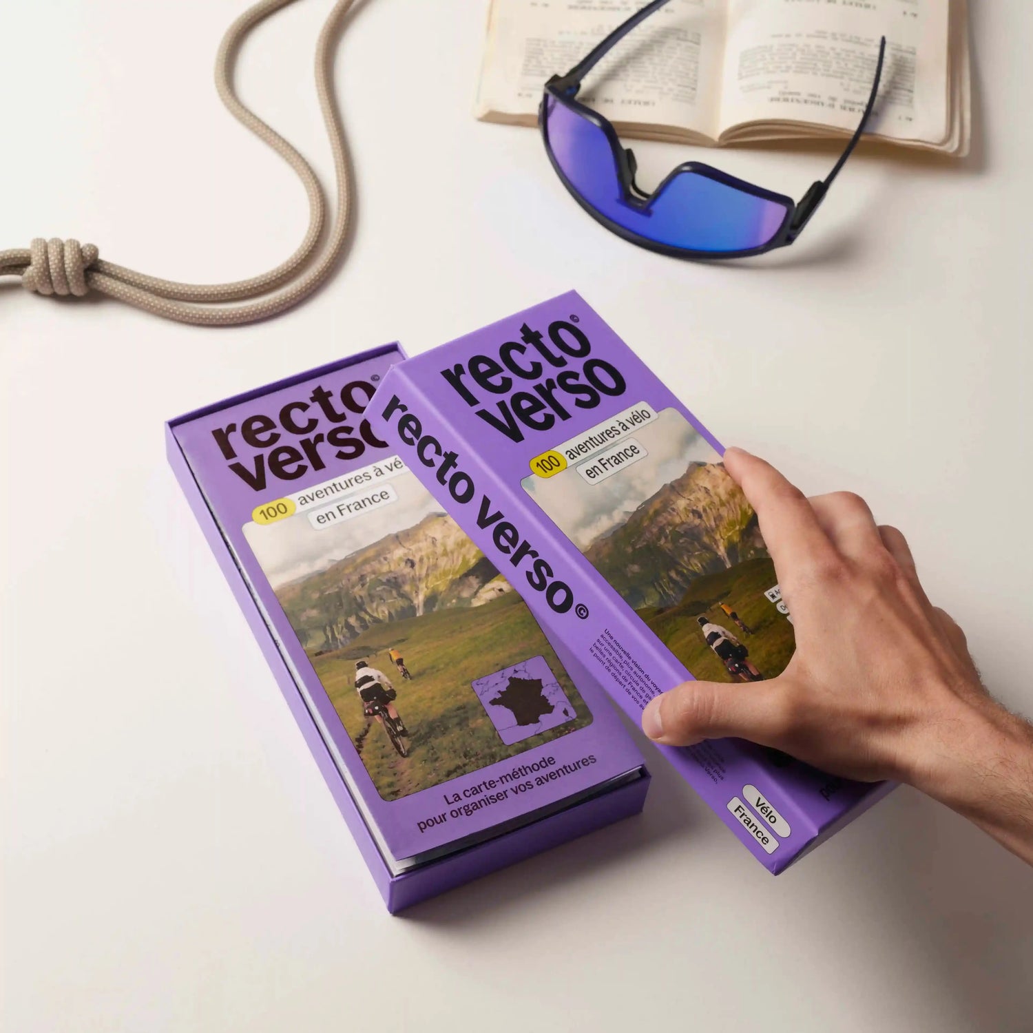 Coffret de 100 itinéraires vélo en France | Recto Verso carte cycliste Recto Verso