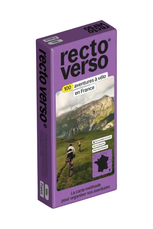 Coffret de 100 itinéraires vélo en France | Recto Verso carte cycliste Recto Verso