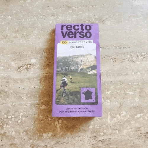 Coffret de 100 itinéraire vélo en France | Recto Verso carte de randonnée Recto Verso 