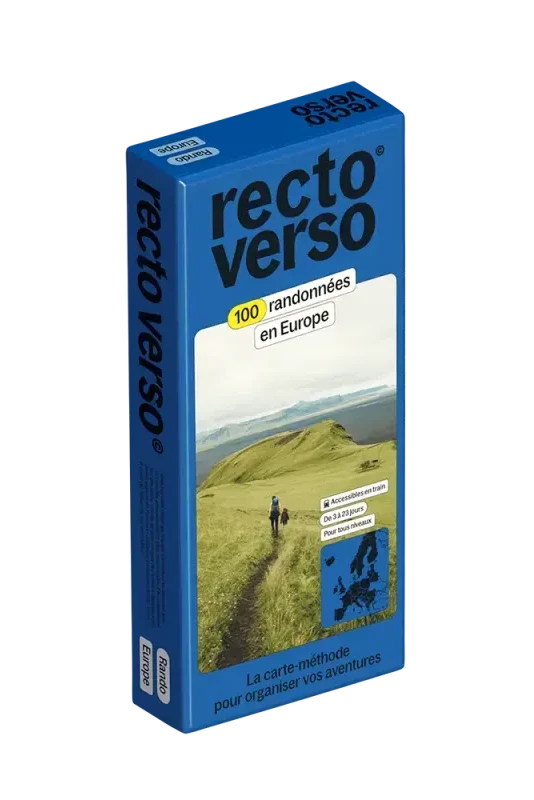 Coffret de 100 Randonnées en Europe | Recto Verso carte de randonnée Recto Verso 