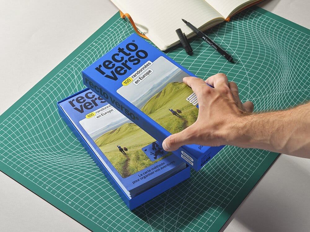 Coffret de 100 Randonnées en Europe | Recto Verso carte de randonnée Recto Verso