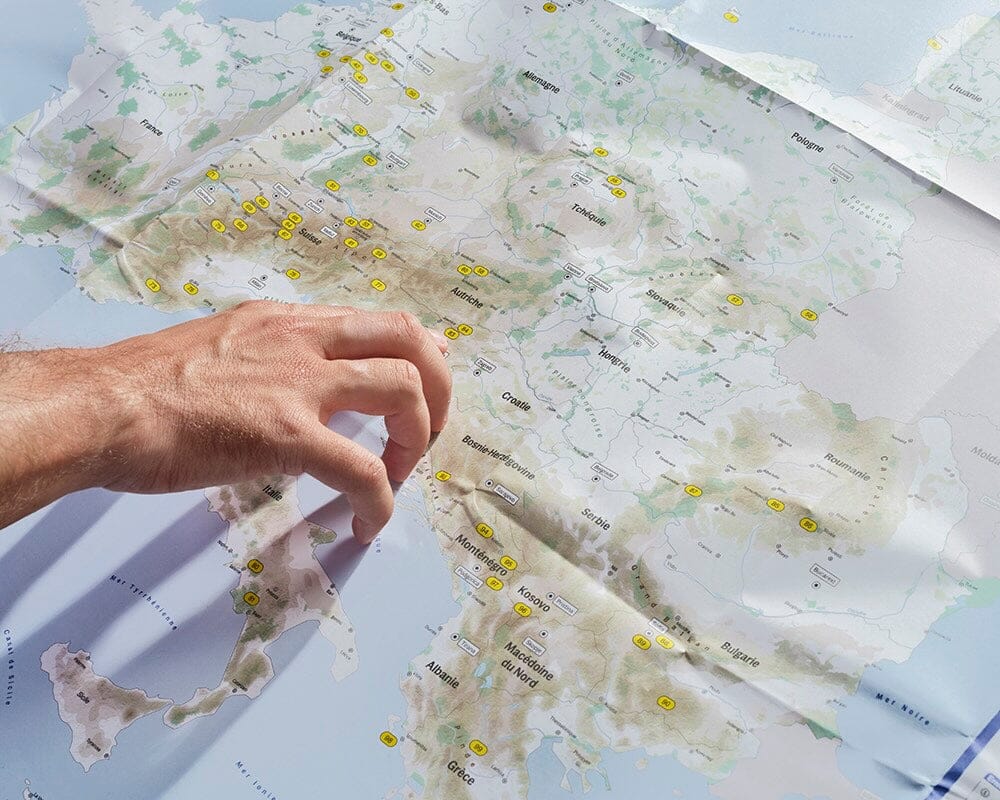 Coffret de 100 Randonnées en Europe | Recto Verso carte de randonnée Recto Verso