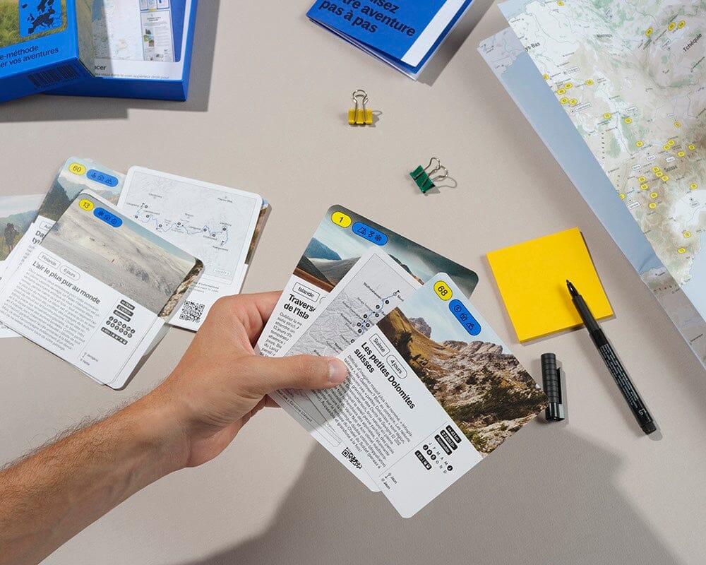 Coffret de 100 Randonnées en Europe | Recto Verso carte de randonnée Recto Verso