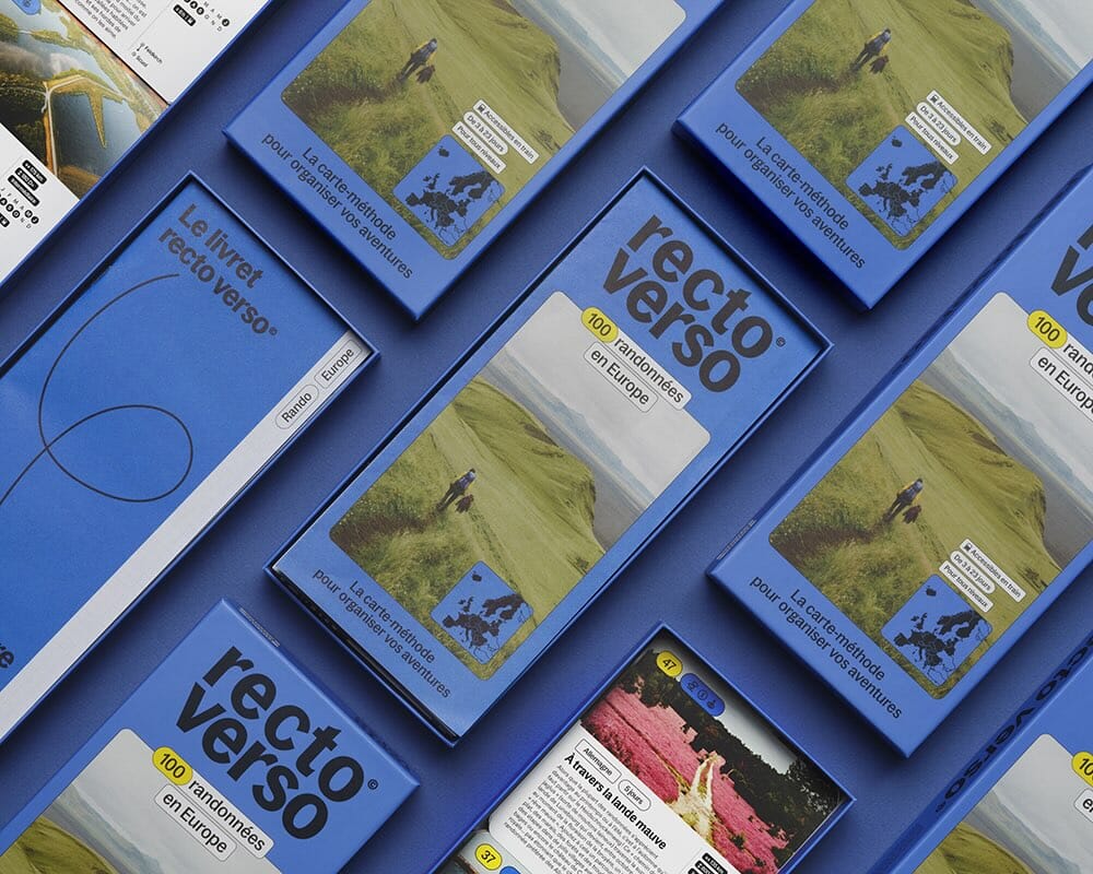 Coffret de 100 Randonnées en Europe | Recto Verso carte de randonnée Recto Verso