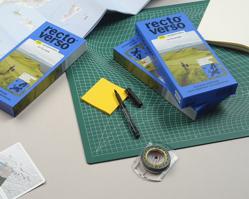 Coffret de 100 Randonnées en Europe | Recto Verso carte de randonnée Recto Verso