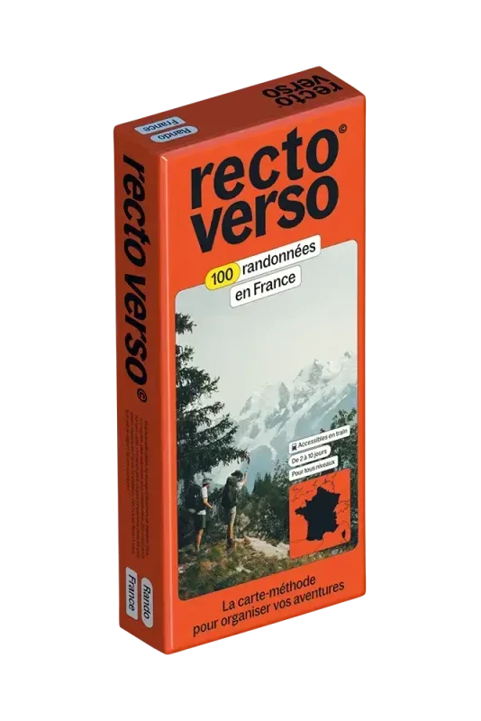 Coffret de 100 Randonnées en France | Recto Verso carte de randonnée Recto Verso 