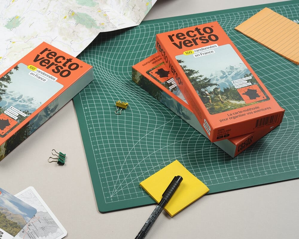 Coffret de 100 Randonnées en France | Recto Verso carte de randonnée Recto Verso