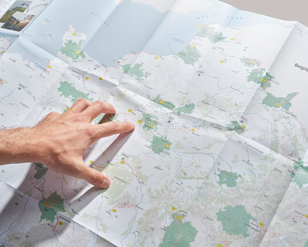 Coffret de 100 Randonnées en France | Recto Verso carte de randonnée Recto Verso