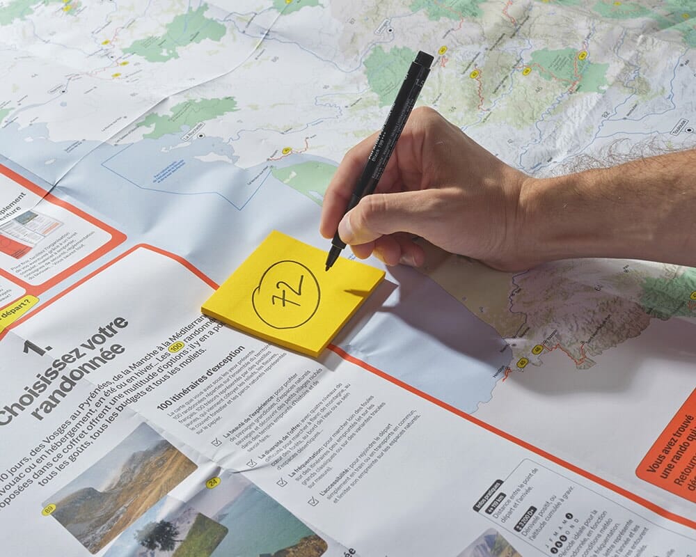 Coffret de 100 Randonnées en France | Recto Verso carte de randonnée Recto Verso