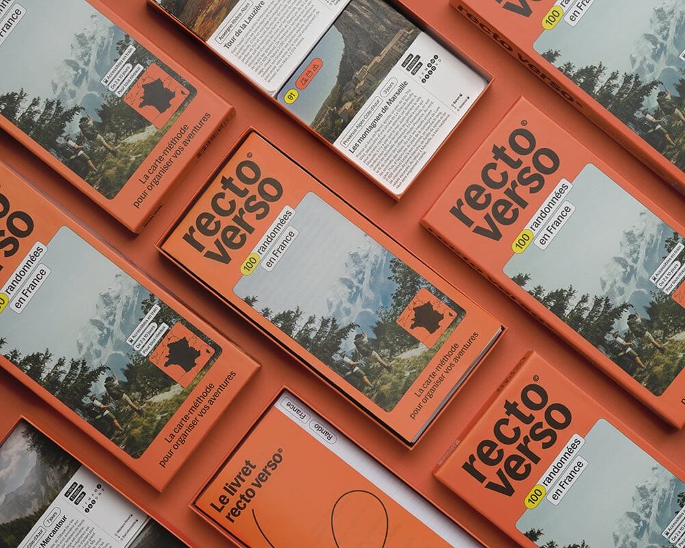 Coffret de 100 Randonnées en France | Recto Verso carte de randonnée Recto Verso