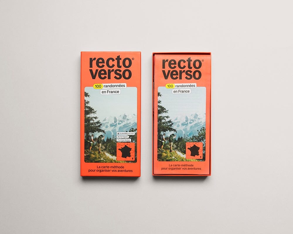Coffret de 100 Randonnées en France | Recto Verso carte de randonnée Recto Verso