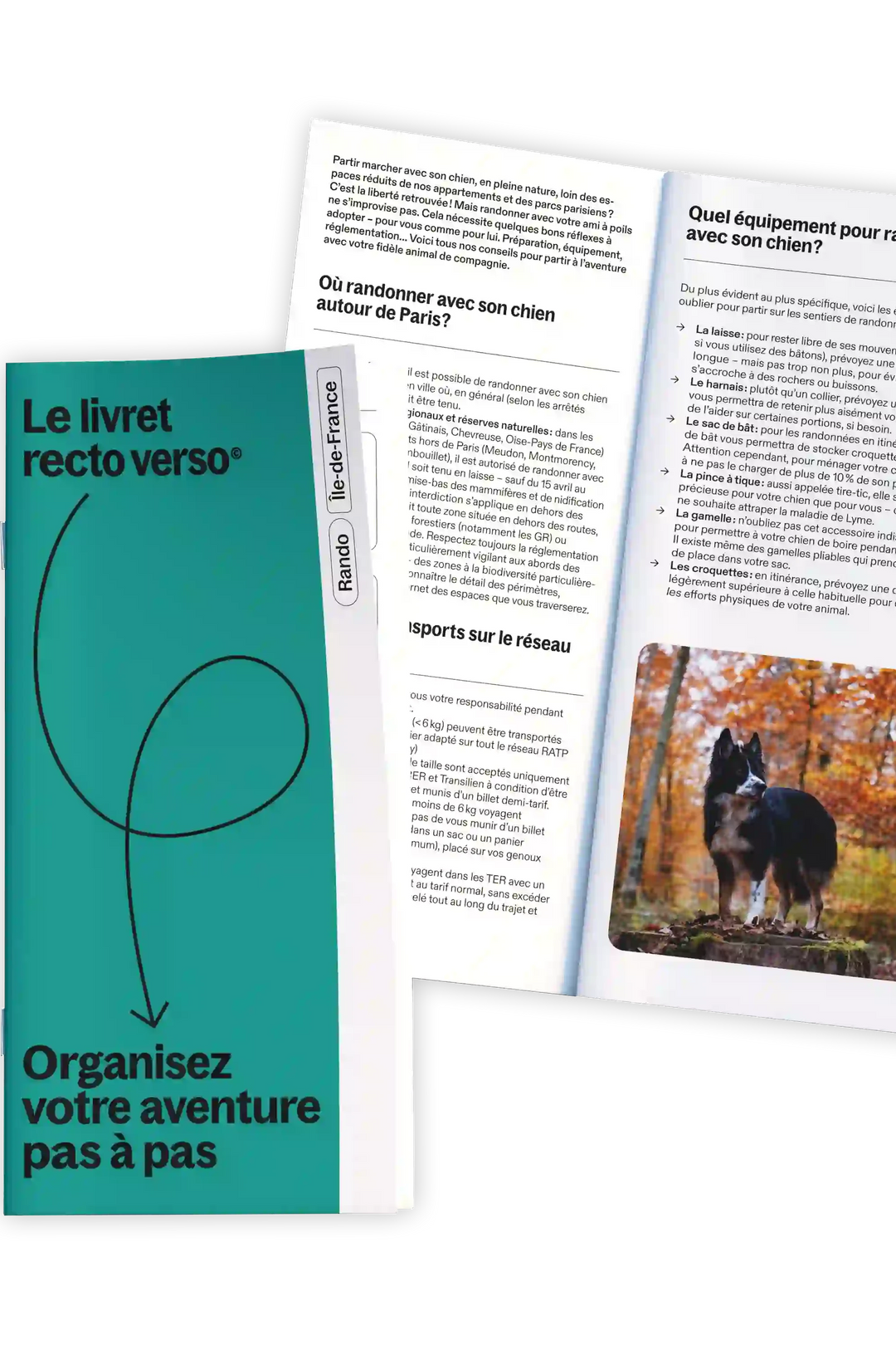 Coffret de 100 Randonnées en Ile-de-France | Recto Verso carte de randonnée Recto Verso 