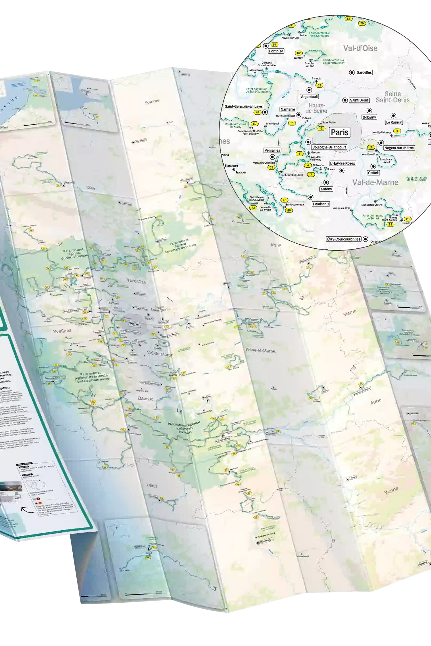 Coffret de 100 Randonnées en Ile-de-France | Recto Verso carte de randonnée Recto Verso 