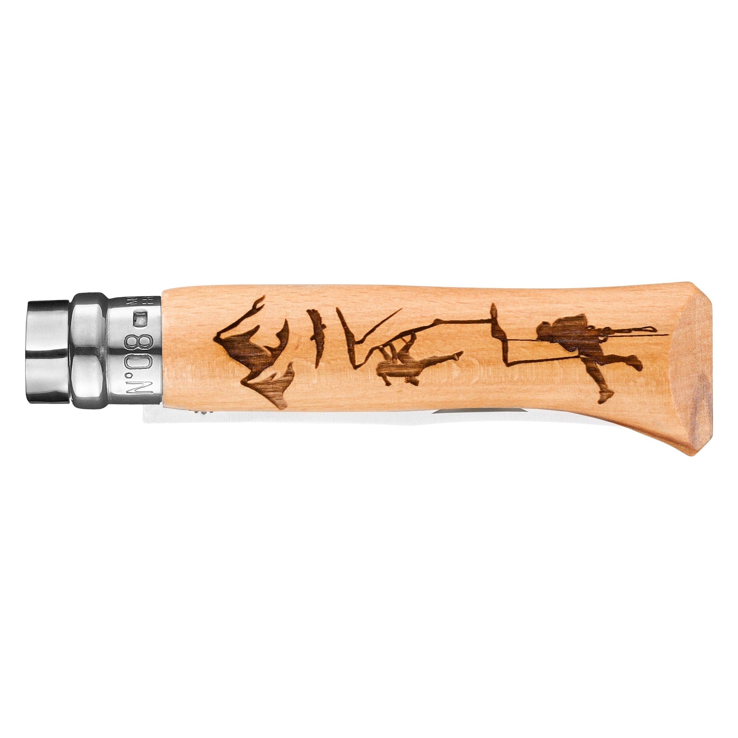 Couteau Opinel N°08 Gravé Sport Hêtre Couteau de poche Opinel 