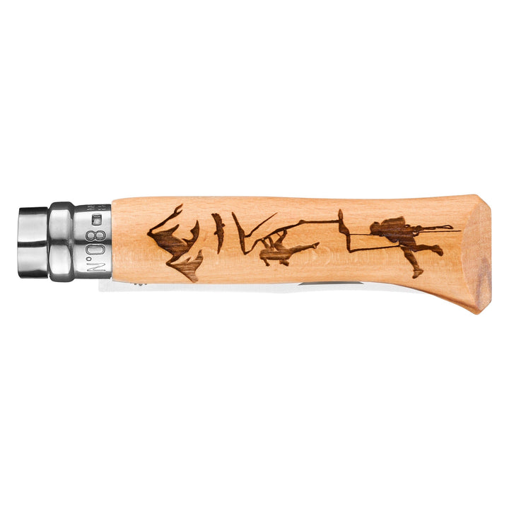 Couteau Opinel N°08 Gravé Sport Hêtre Couteau de poche Opinel 
