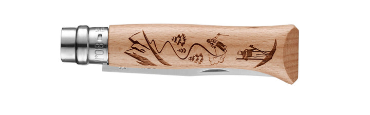 Couteau Opinel N°08 Gravé Sport Hêtre Couteau de poche Opinel 
