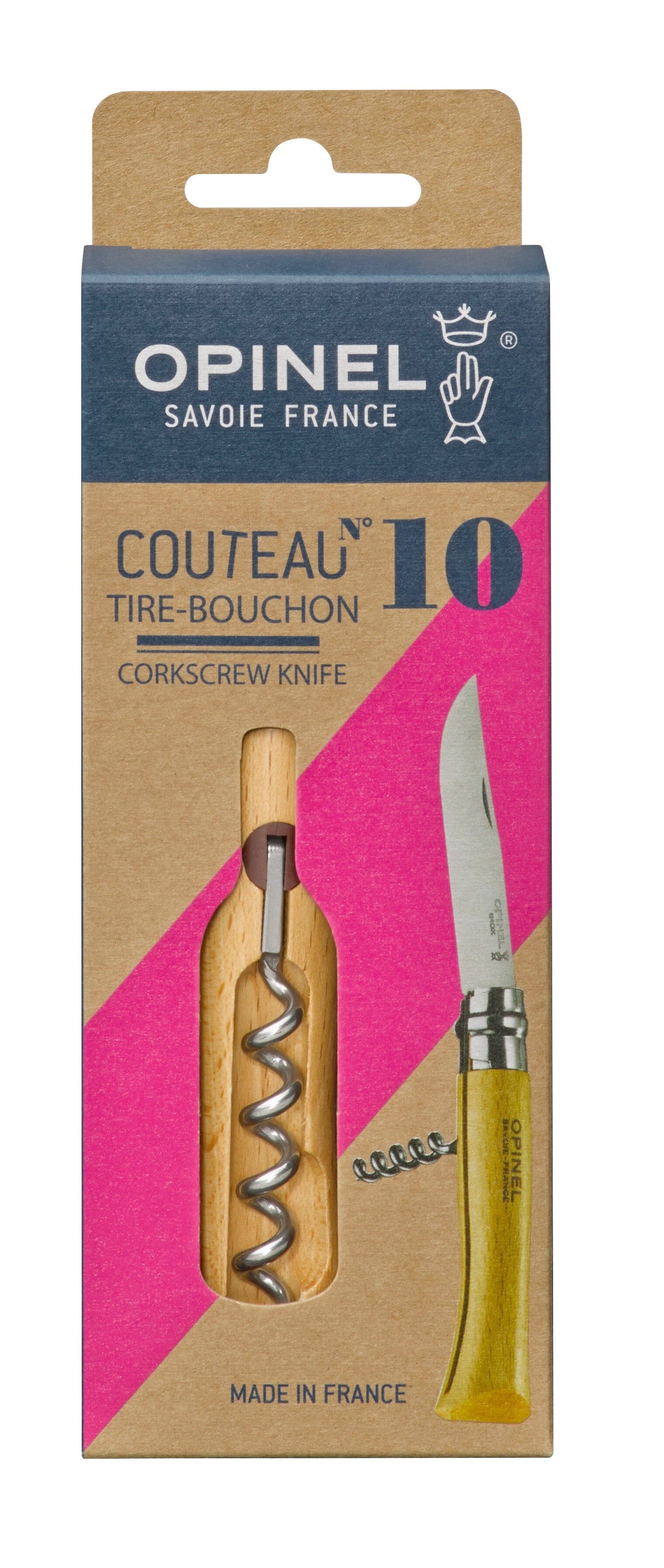 Couteau Opinel N°10 Tire-Bouchon Décapsuleur Hêtre Couteau de poche Opinel 