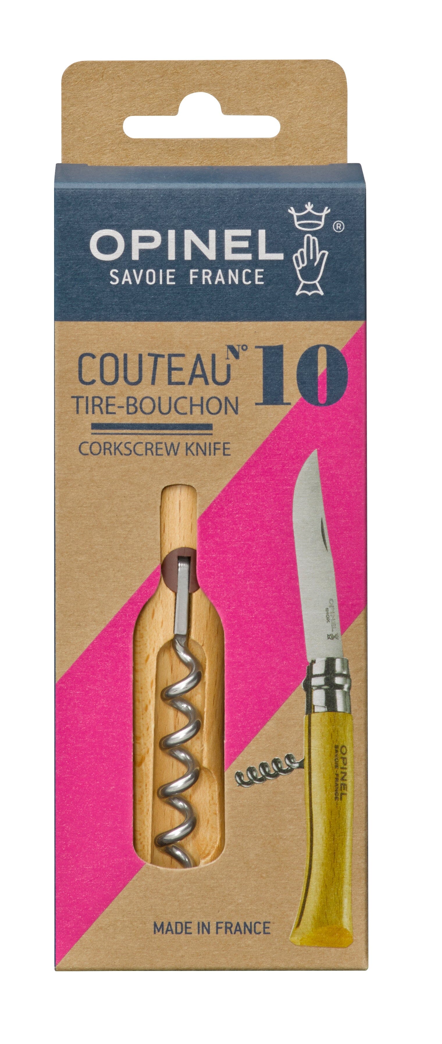Couteau Opinel N°10 Tire-Bouchon Décapsuleur Hêtre Couteau de poche Opinel 