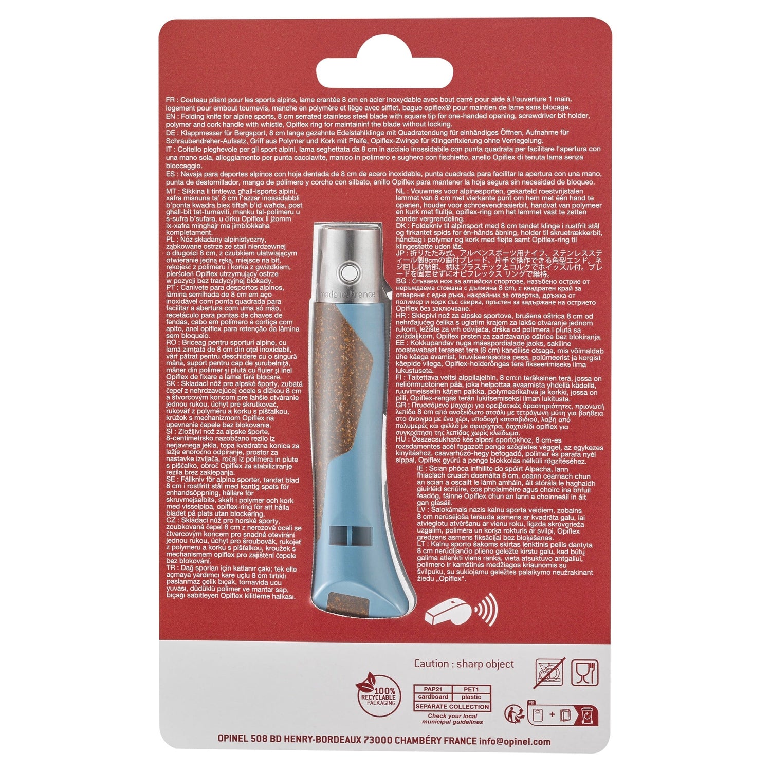 Couteau Opinel néo7 Alpine Couteau de poche Opinel 