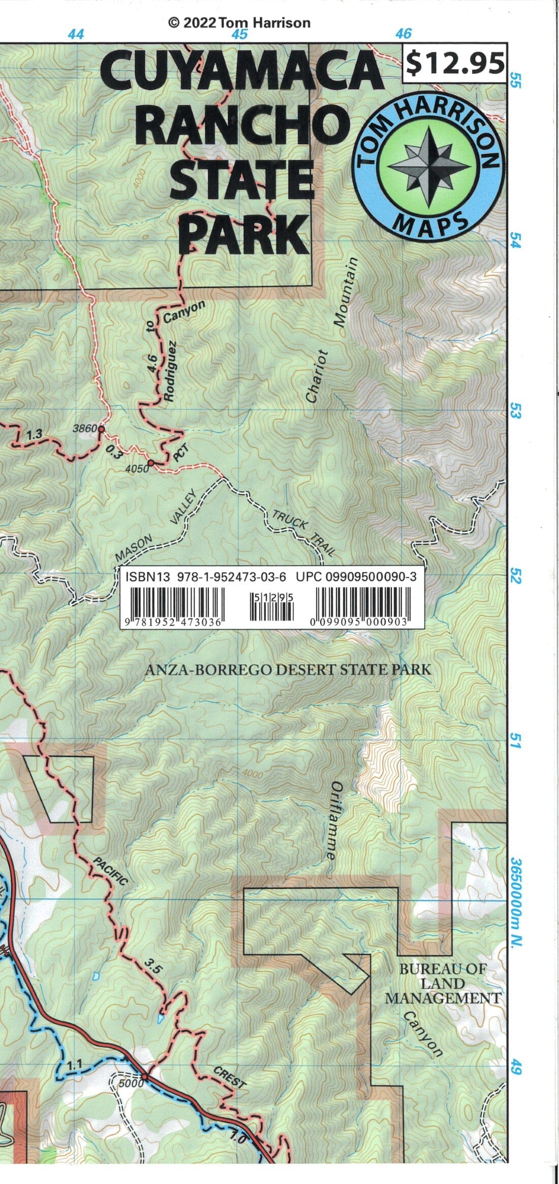 Cuyamaca Rancho State Park (Californie) | Tom Harrison Maps carte de randonnée Tom Harrison Maps