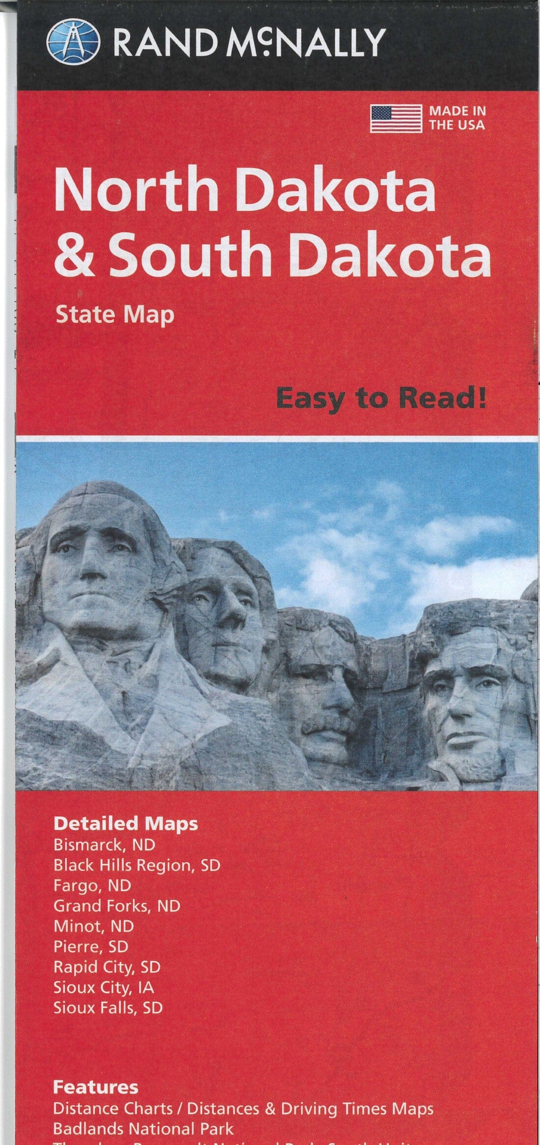 Dakota du Nord et Dakota du Sud, carte facile à lire | Rand McNally carte routière Rand McNally