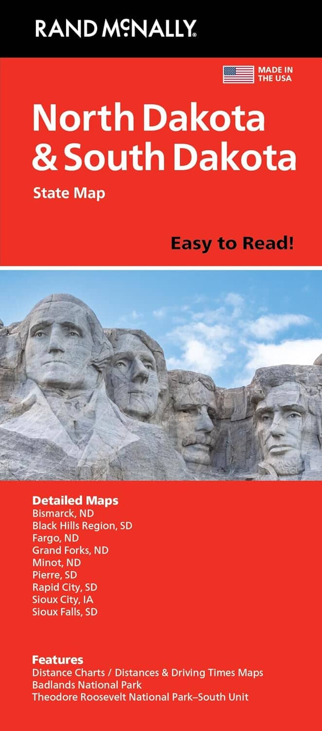 Dakota du Nord et Dakota du Sud, carte facile à lire | Rand McNally carte routière Rand McNally 