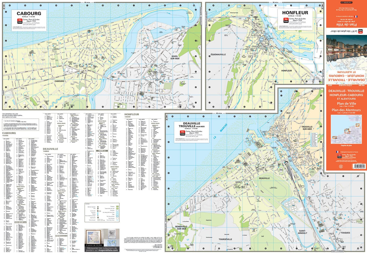 Deauville, Trouville-sur-Mer et Honfleur, Calvados - Plan de ville | Blay Foldex plan de ville Blay Foldex