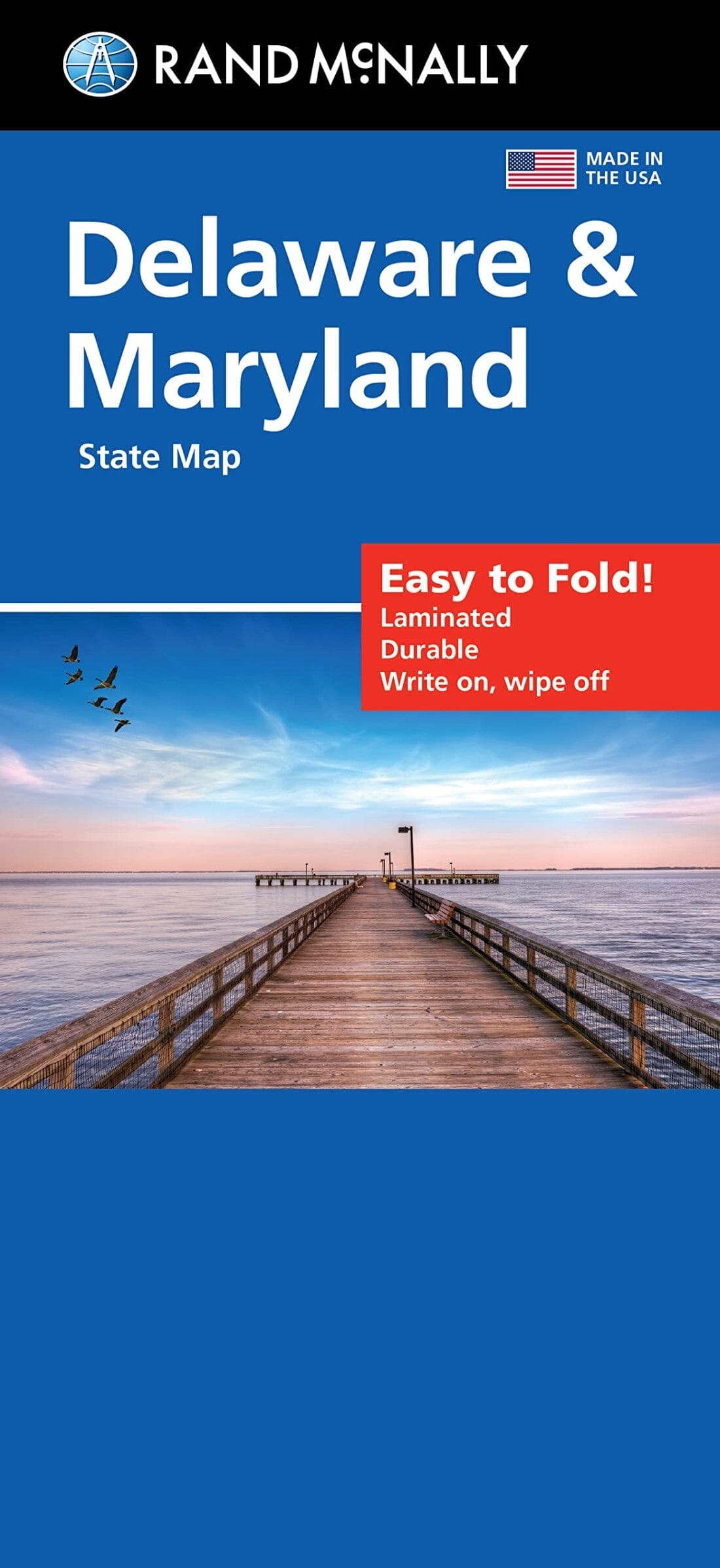 Delaware et Maryland, carte facile à plier | Rand McNally carte routière Rand McNally