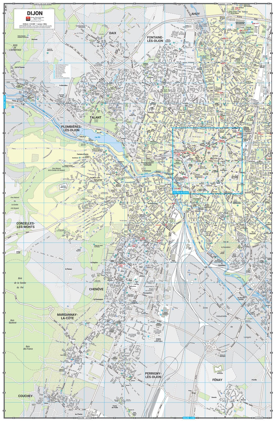 Dijon - Plan de ville grand format | Blay Foldex plan de ville Blay Foldex