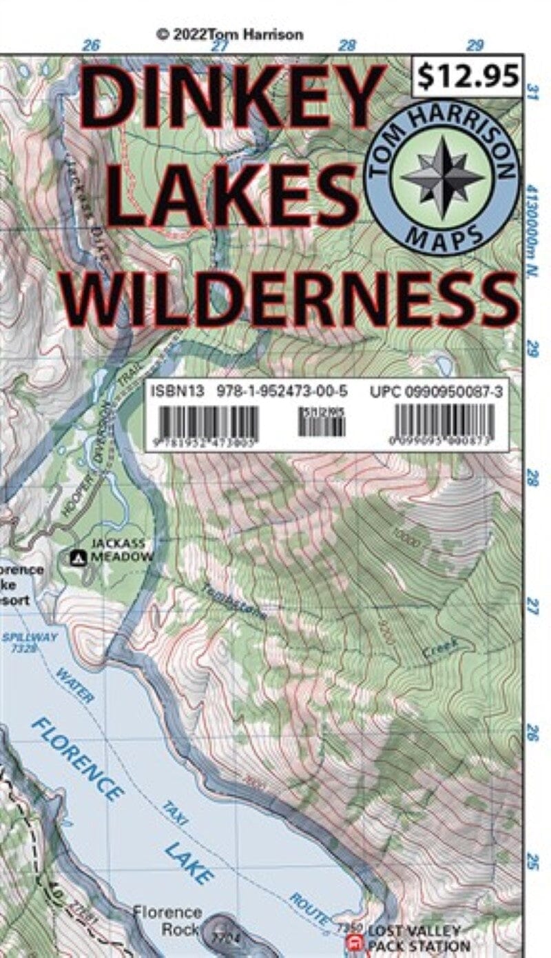 Dinkey Lakes Wilderness, carte des sentiers de Californie | Tom Harrison Maps carte de randonnée Tom Harrison Maps Default Title
