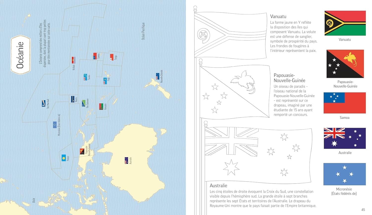 Drapeaux du monde à colorier, dès 6 ans | Usborne guide pratique Usborne 