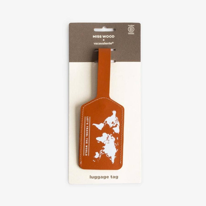 Étiquette de bagage - brun | Miss Wood accessoire de voyage Miss Wood 