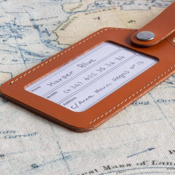 Étiquette de bagage - brun | Miss Wood accessoire de voyage Miss Wood 