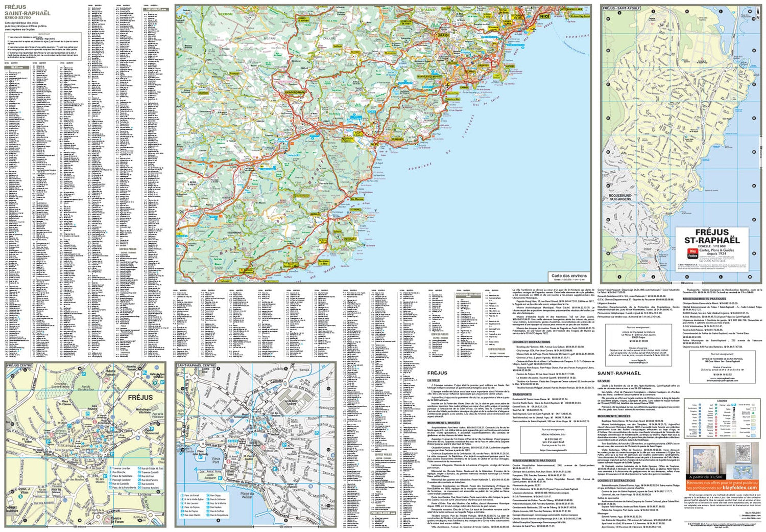Fréjus et Saint-Raphaël, département du Var - Plan de ville | Blay Foldex plan de ville Blay Foldex
