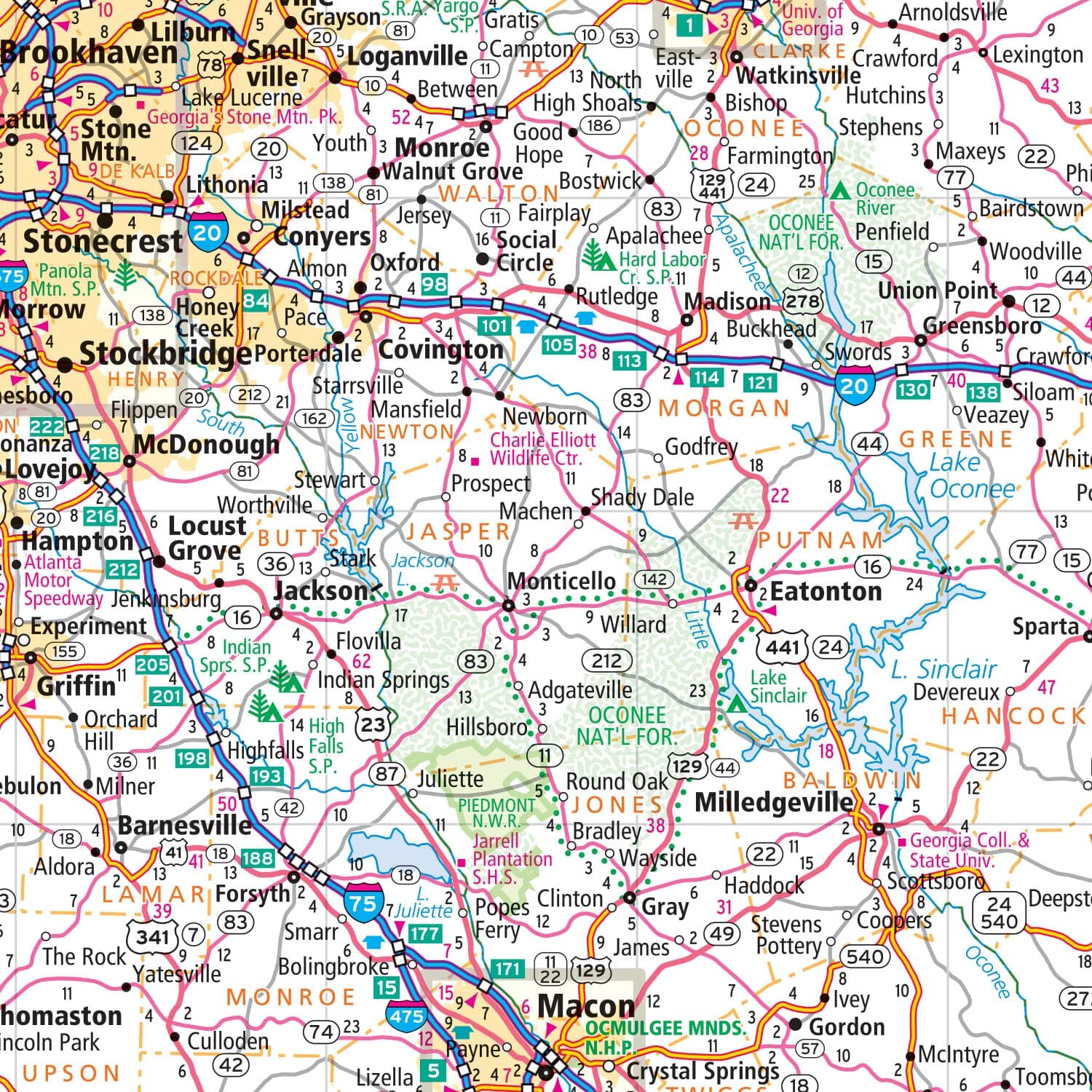 Géorgie, carte facile à plier | Rand McNally carte routière Rand McNally 