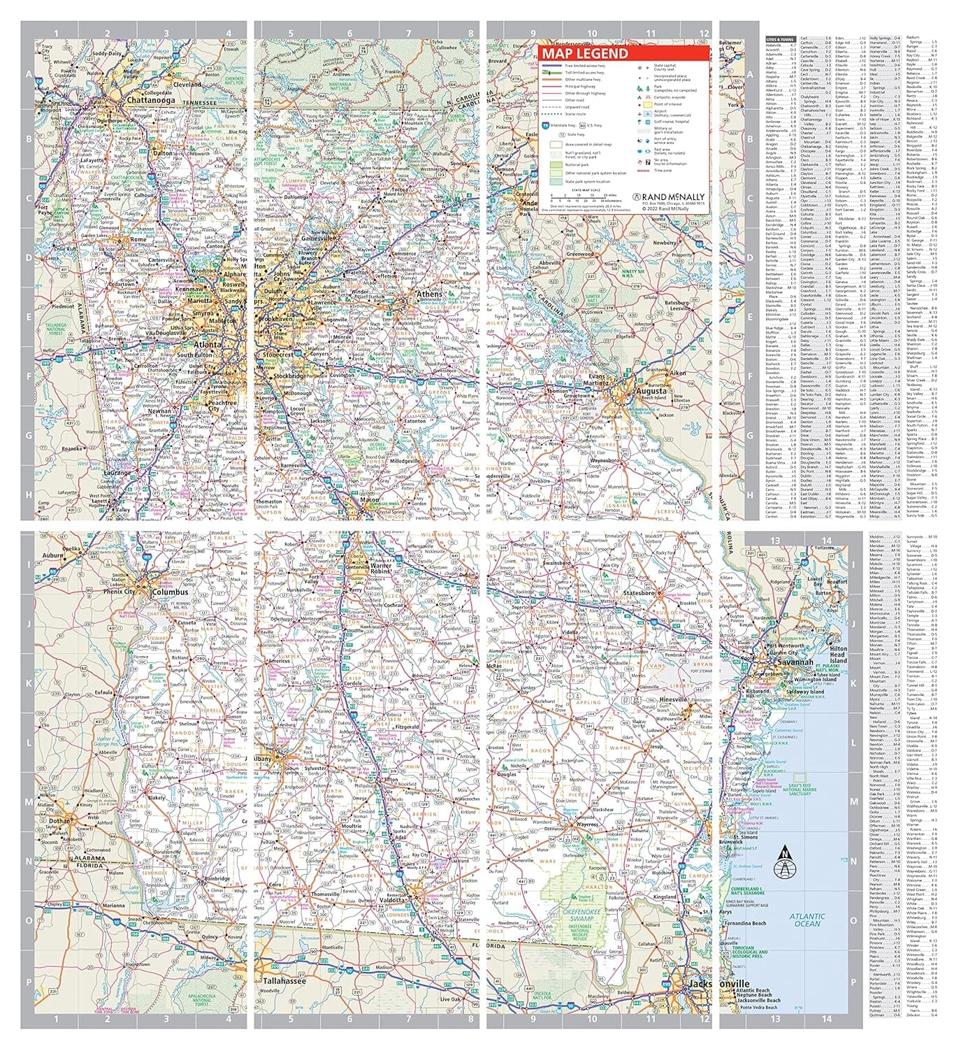 Géorgie, carte facile à plier | Rand McNally carte routière Rand McNally 