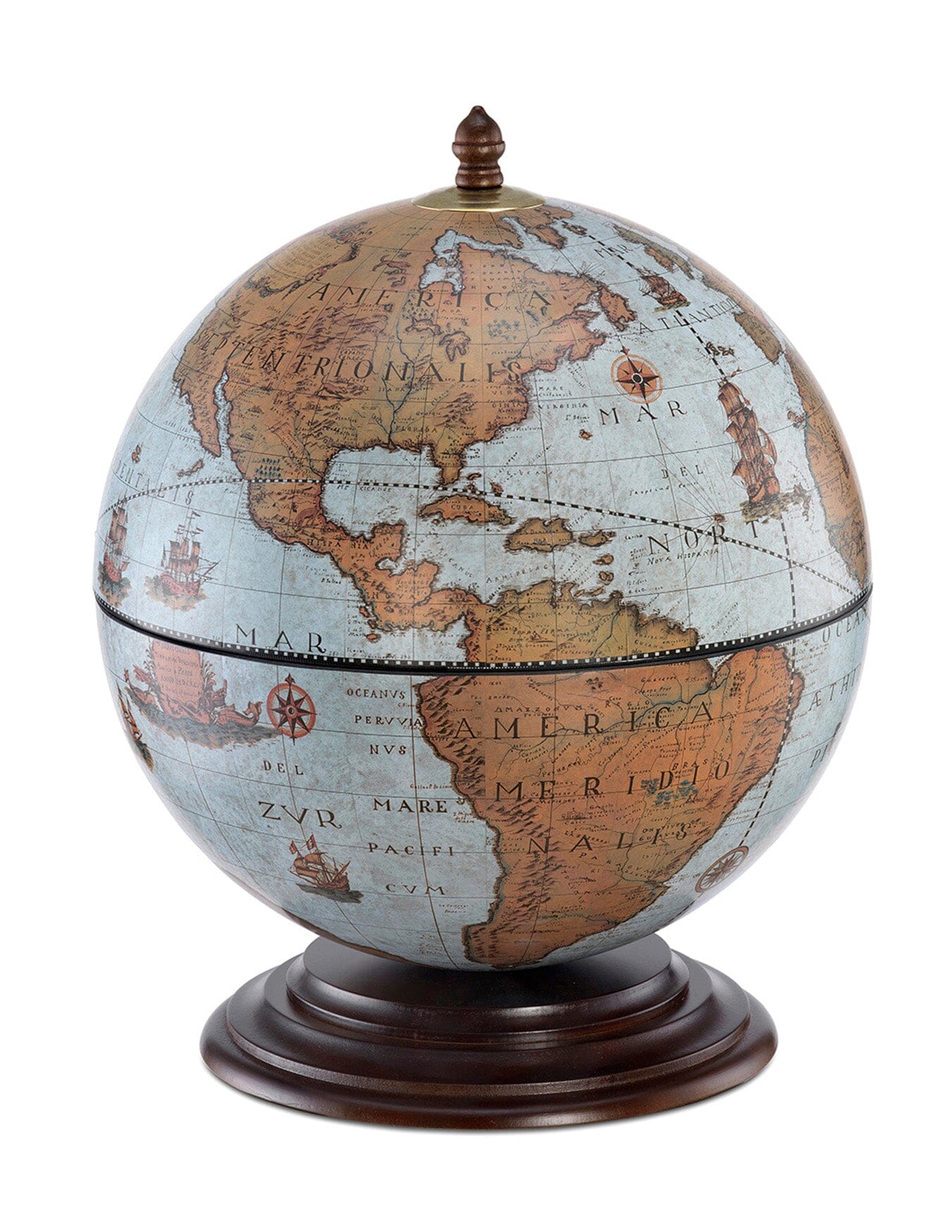 Globe-Bar de bureau "Nettuno" - Blue ocean - Diamètre 40 cm | Zoffoli globe Zoffoli