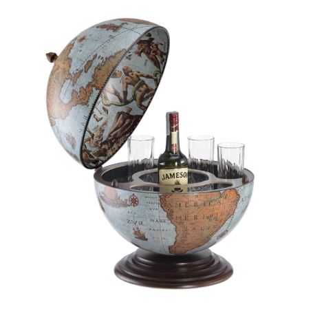 Globe-Bar de bureau "Nettuno" - Blue ocean - Diamètre 40 cm | Zoffoli carte murale hors dimensions Zoffoli 