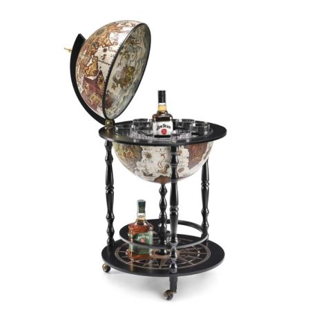 Globe-Bar "Vulcano" - noir - Diamètre 42 cm | Zoffoli carte murale hors dimensions Zoffoli 