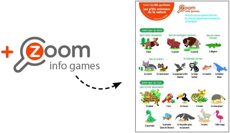 Globe gonflable de 30 cm - P'tits animaux de la nature (3 ans et +) | Calytoys globe Calytoys 